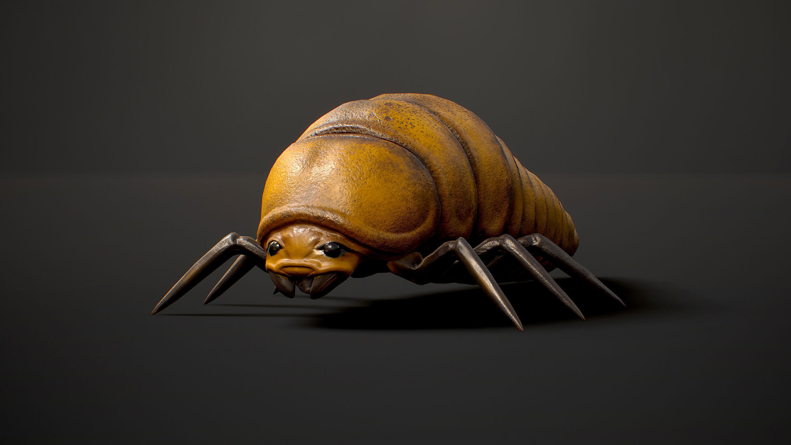 Larva insect1 - Game Ready Low-poly 3D model Low-poly 3D model_6