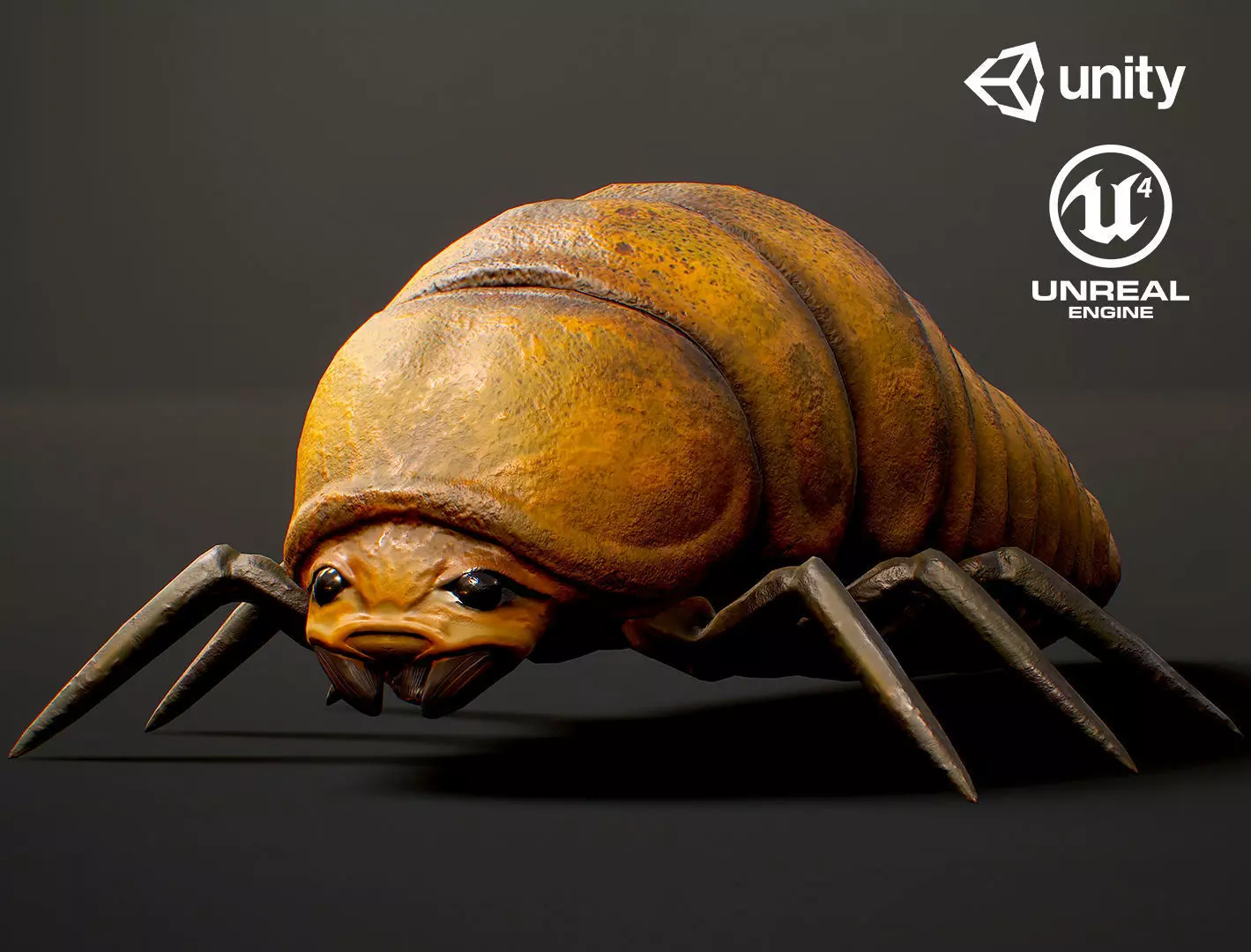 Larva insect1 - Game Ready Low-poly 3D model Low-poly 3D model_0