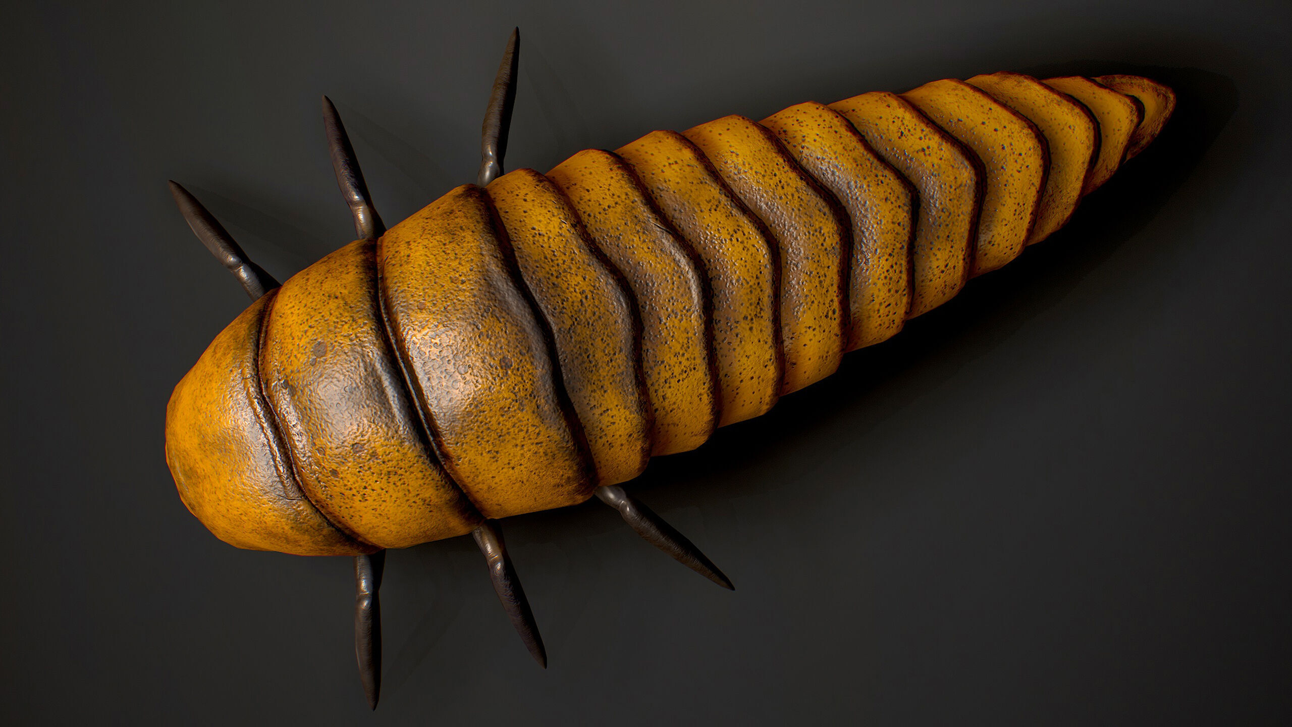 Larva insect1 - Game Ready Low-poly 3D model Low-poly 3D model_7