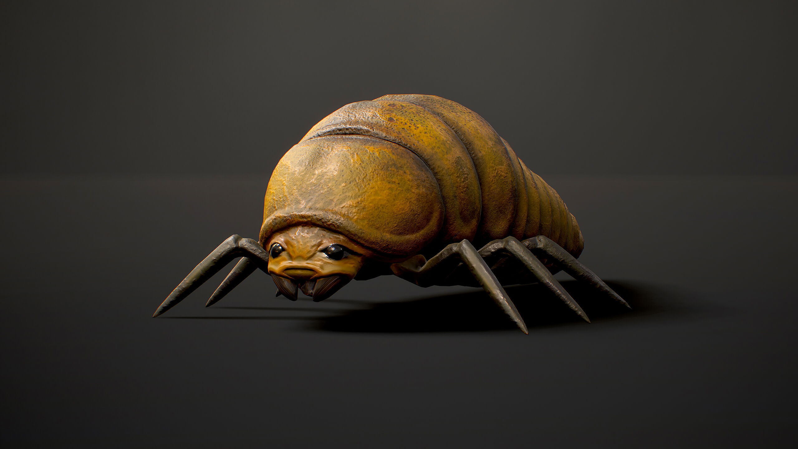 Larva insect1 - Game Ready Low-poly 3D model Low-poly 3D model_2