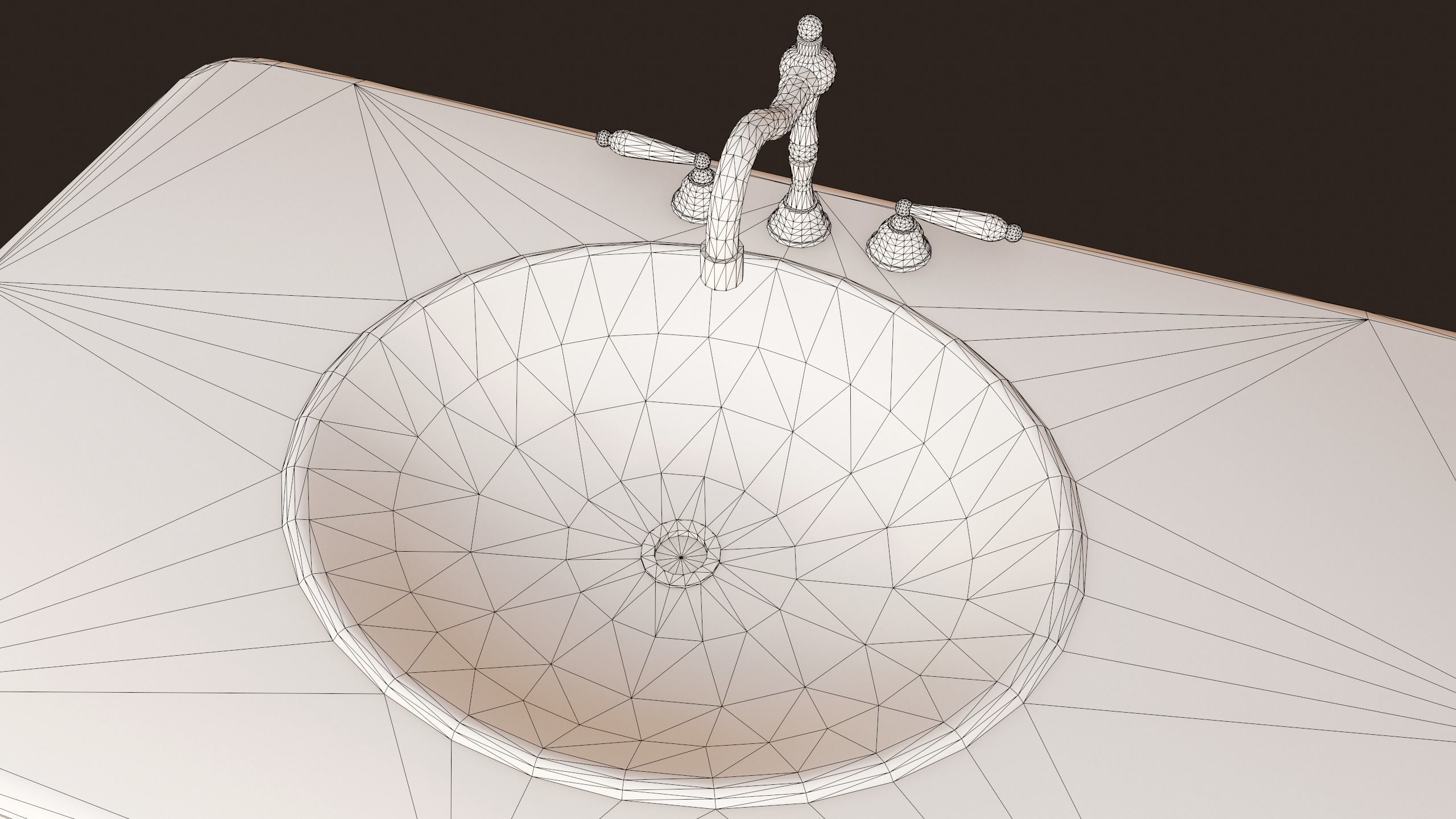 Antique Sink - PBR Game Ready Low-poly 3D model_10