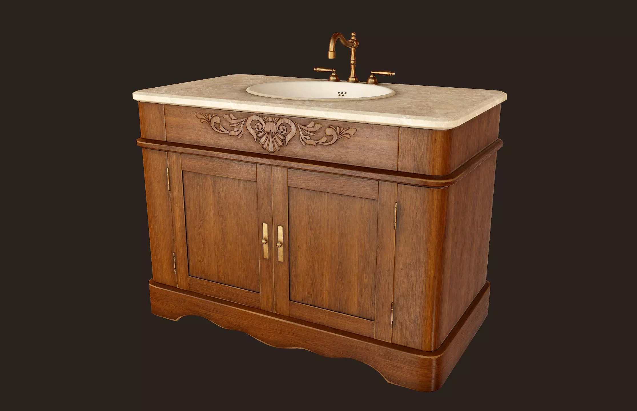 Antique Sink - PBR Game Ready Low-poly 3D model_0