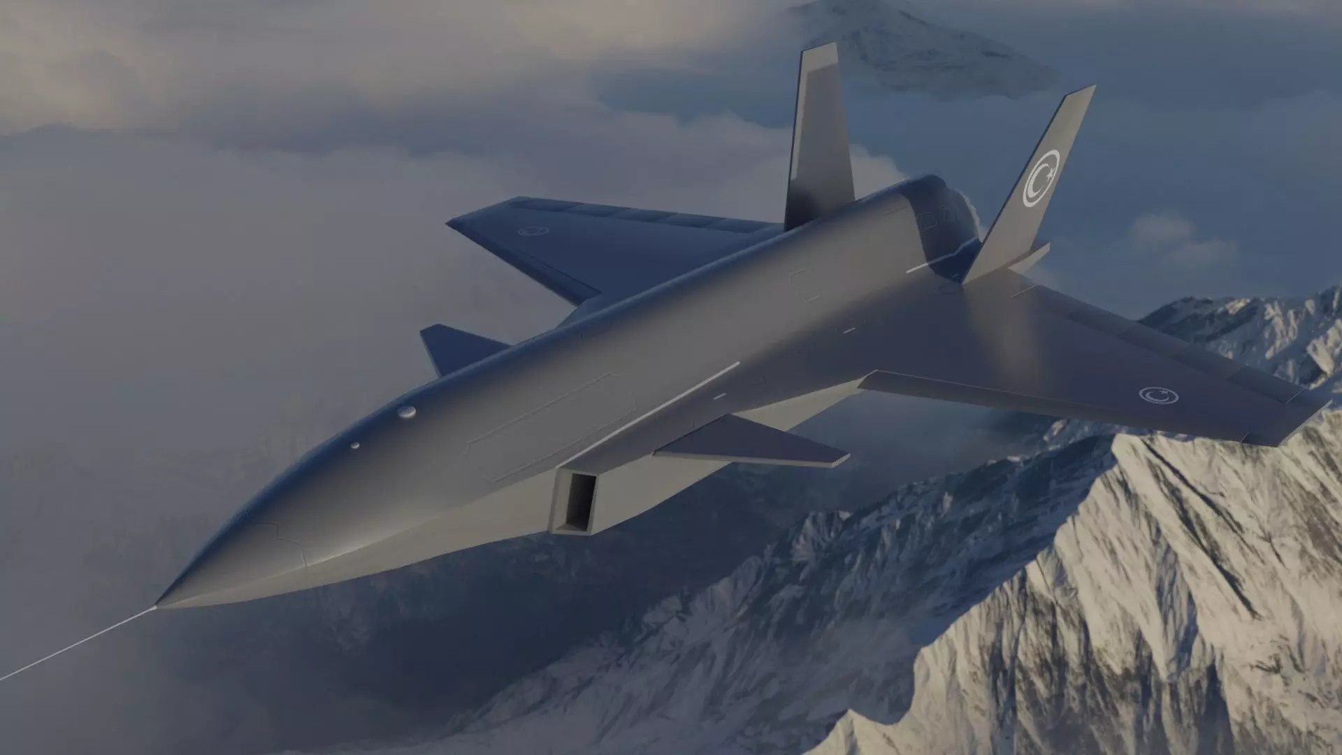 Bayraktar Kizilelma MIUS 3D rigged and  Low-poly 3D model_0