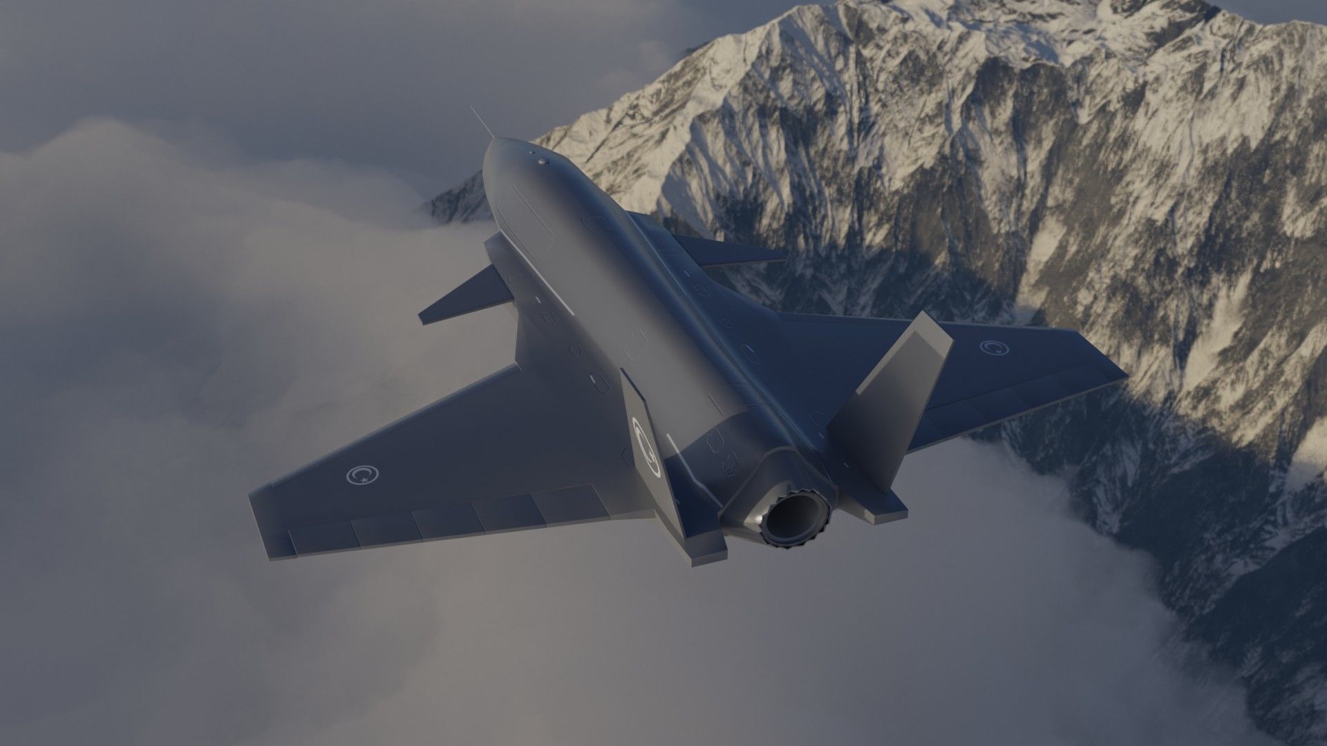 Bayraktar Kizilelma MIUS 3D rigged and  Low-poly 3D model_7