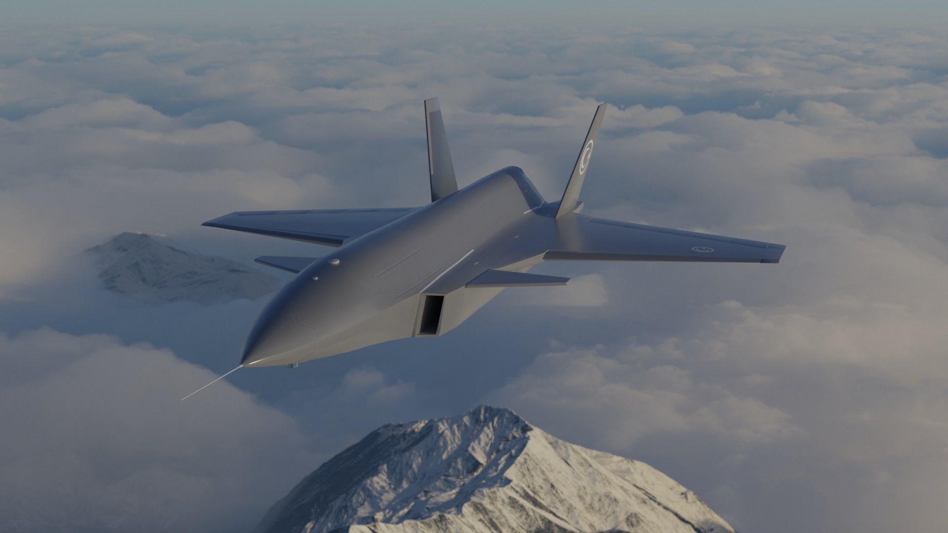 Bayraktar Kizilelma MIUS 3D rigged and  Low-poly 3D model_4