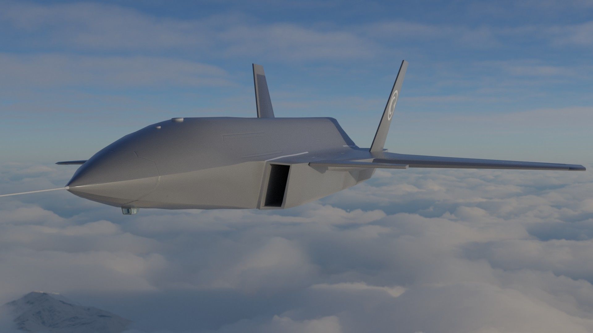 Bayraktar Kizilelma MIUS 3D rigged and  Low-poly 3D model_3