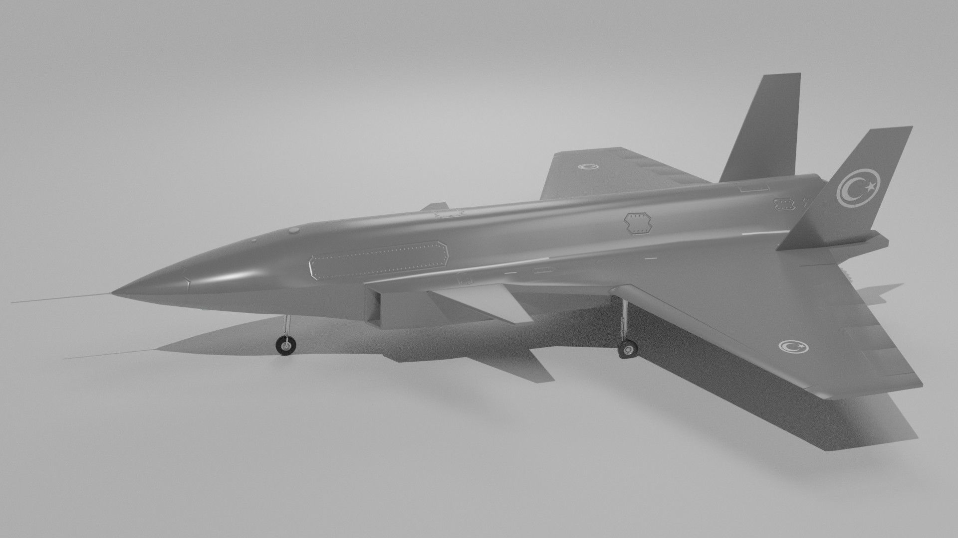 Bayraktar Kizilelma MIUS 3D rigged and  Low-poly 3D model_16