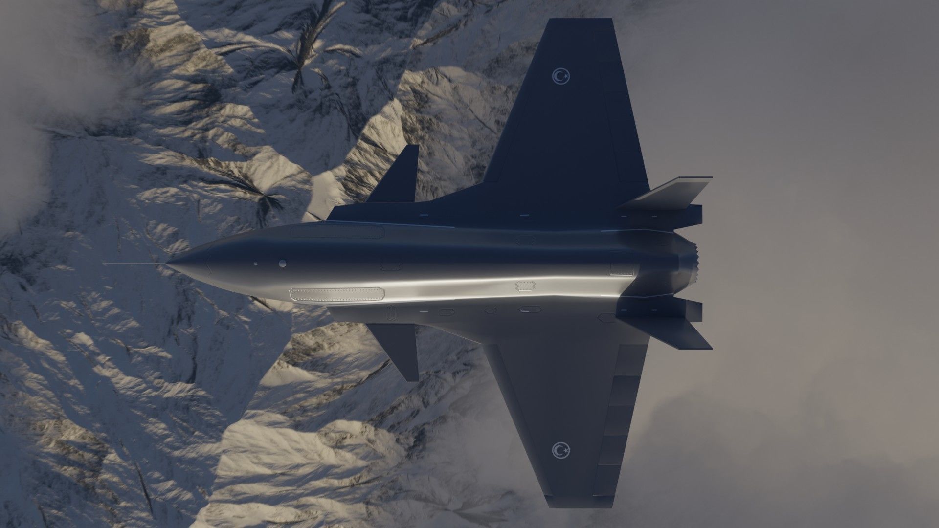 Bayraktar Kizilelma MIUS 3D rigged and  Low-poly 3D model_8