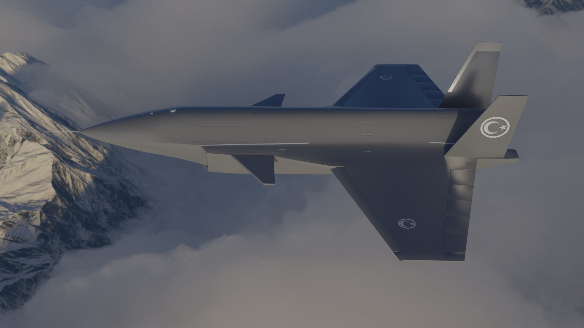 Bayraktar Kizilelma MIUS 3D rigged and  Low-poly 3D model_5