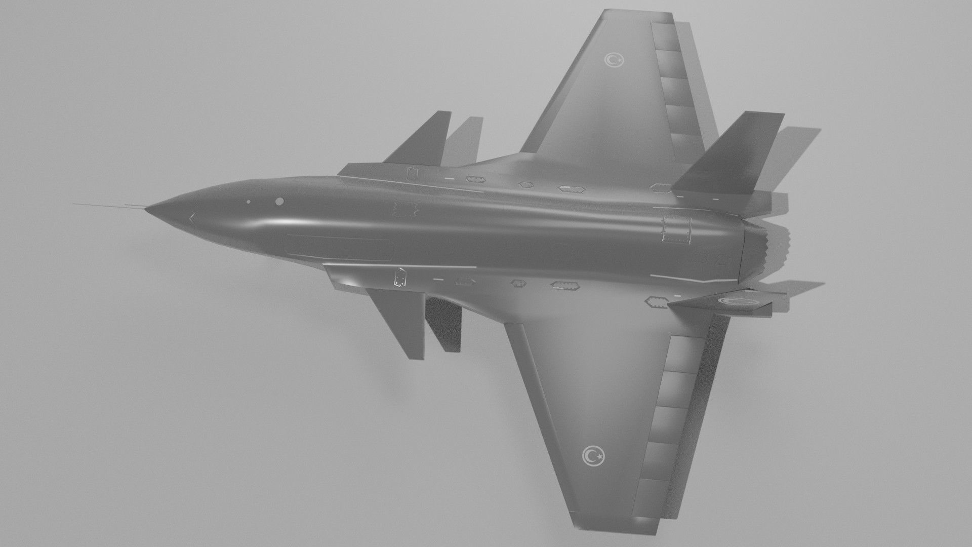 Bayraktar Kizilelma MIUS 3D rigged and  Low-poly 3D model_19