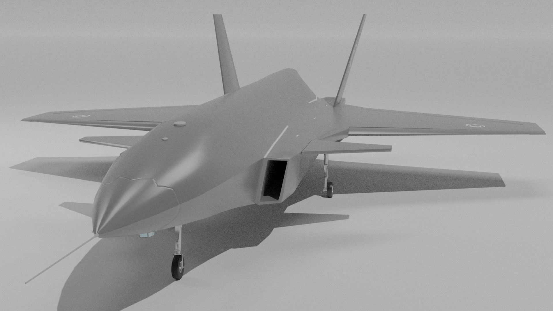 Bayraktar Kizilelma MIUS 3D rigged and  Low-poly 3D model_18