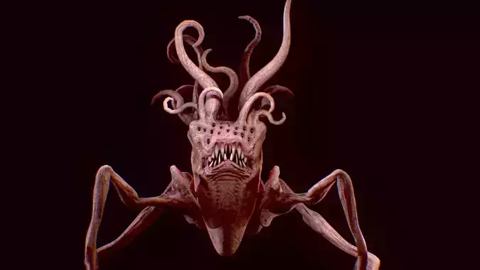 Lovecraftian Horror monster Low-poly 3D model