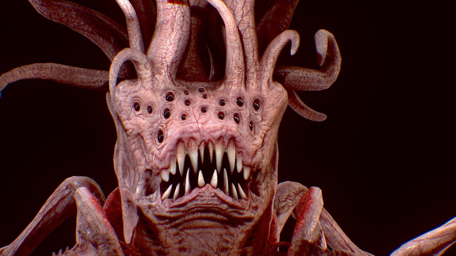 Lovecraftian Horror monster Low-poly 3D model_1