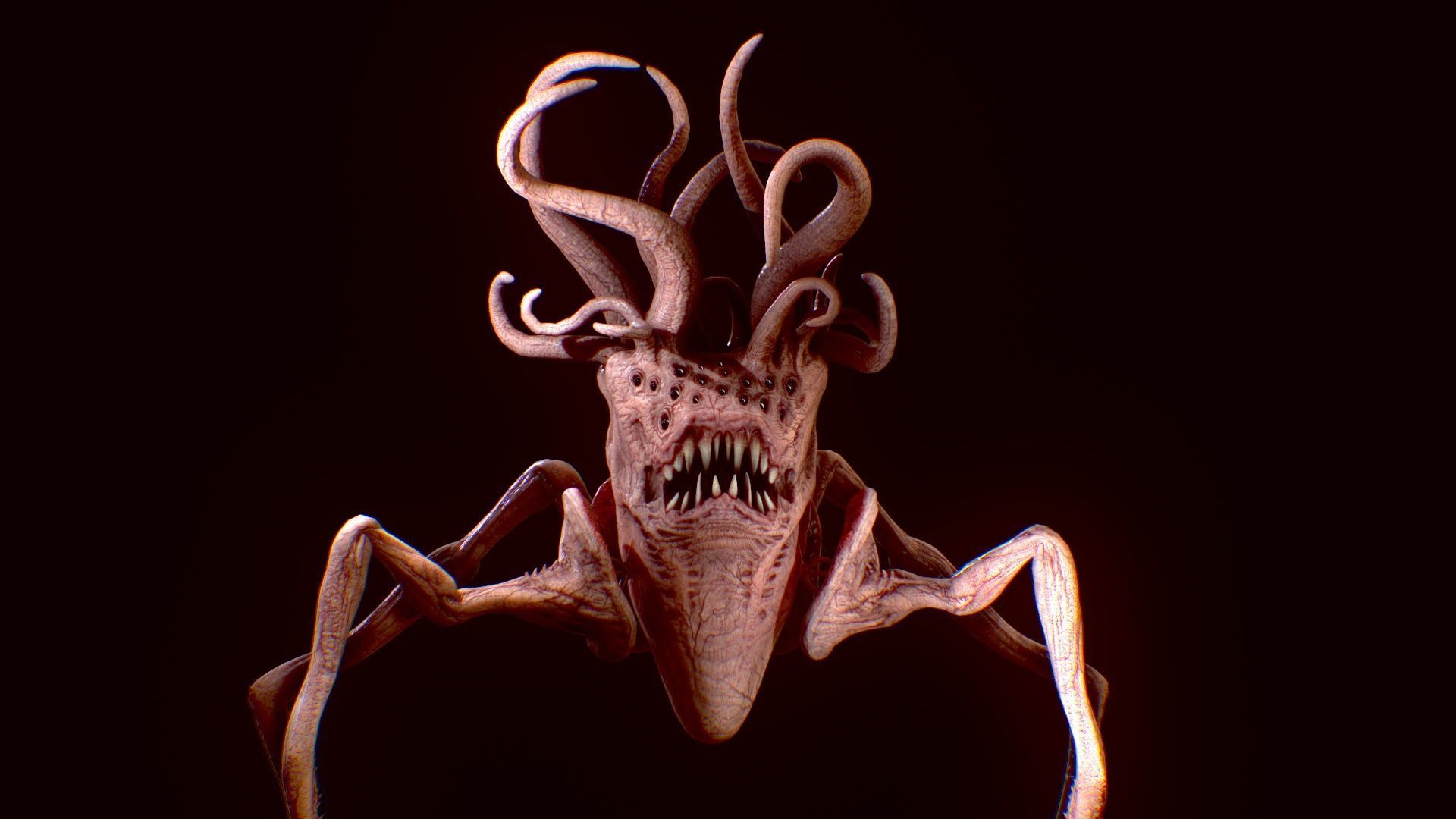 Lovecraftian Horror monster Low-poly 3D model_2