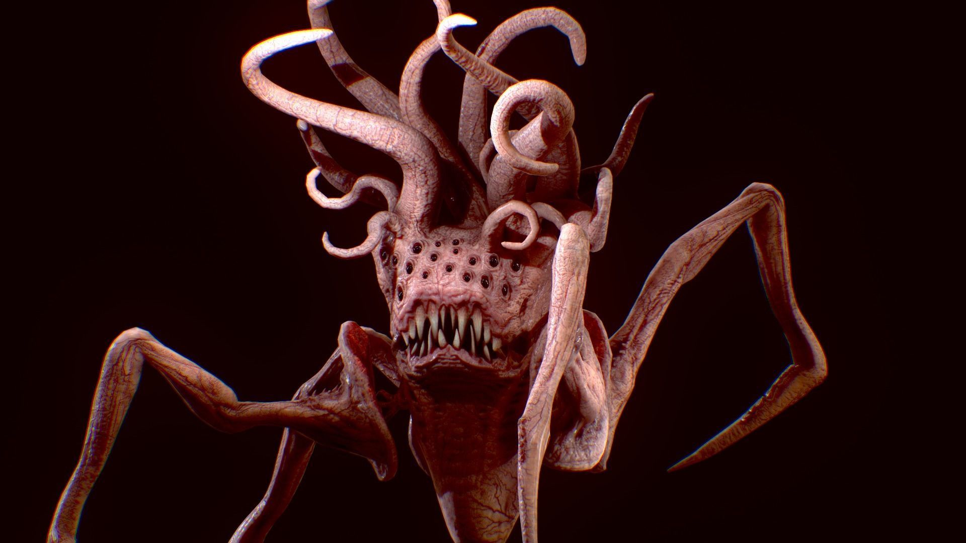 Lovecraftian Horror monster Low-poly 3D model_4