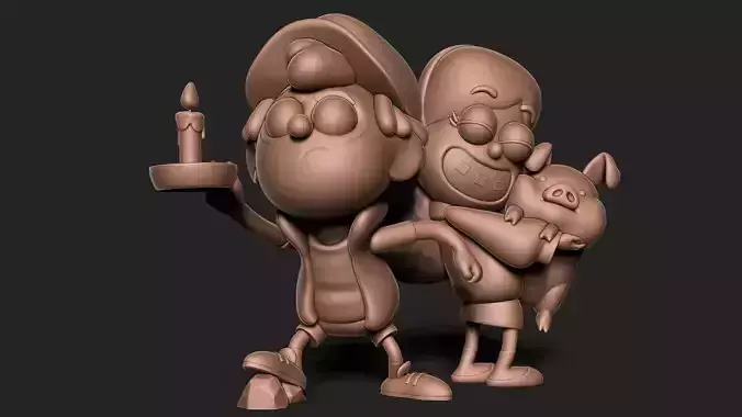 Dipper and Mabel Pines Gravity Falls 3D print model