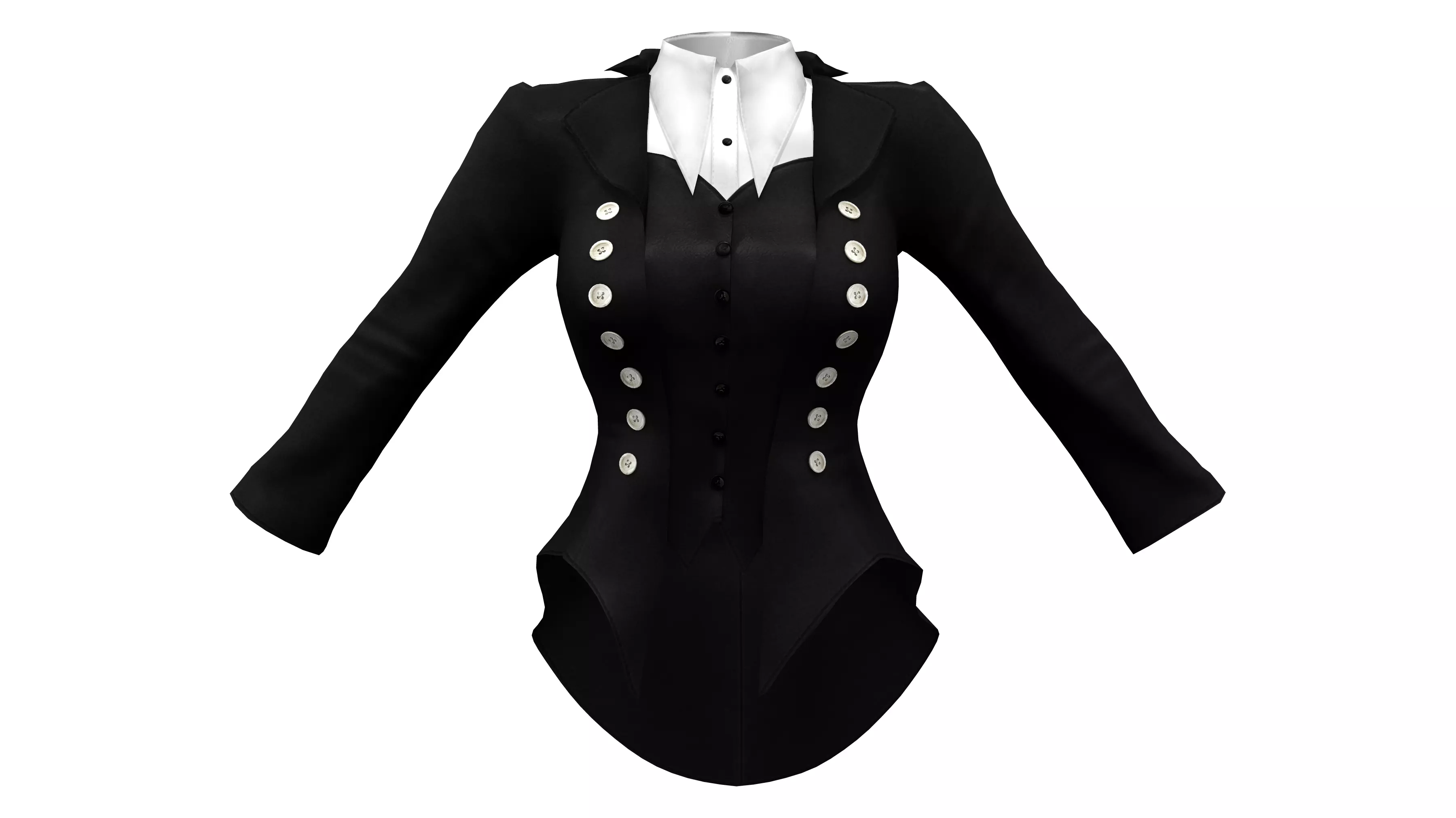 Womens Victorian Suit Low-poly 3D model