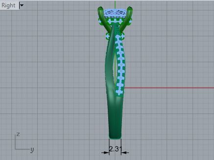 Diamond signet ring 3477 3D print model 3D print model_6