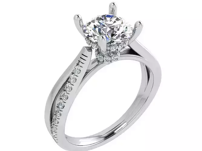 Diamond signet ring 3477 3D print model