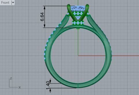 Diamond signet ring 3477 3D print model 3D print model_5