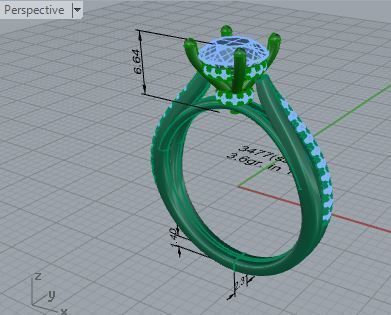 Diamond signet ring 3477 3D print model 3D print model_7