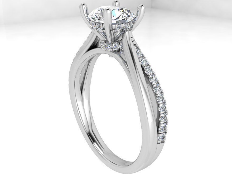 Diamond signet ring 3477 3D print model 3D print model_2