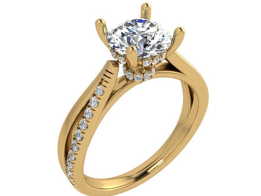 Diamond signet ring 3477 3D print model 3D print model_1