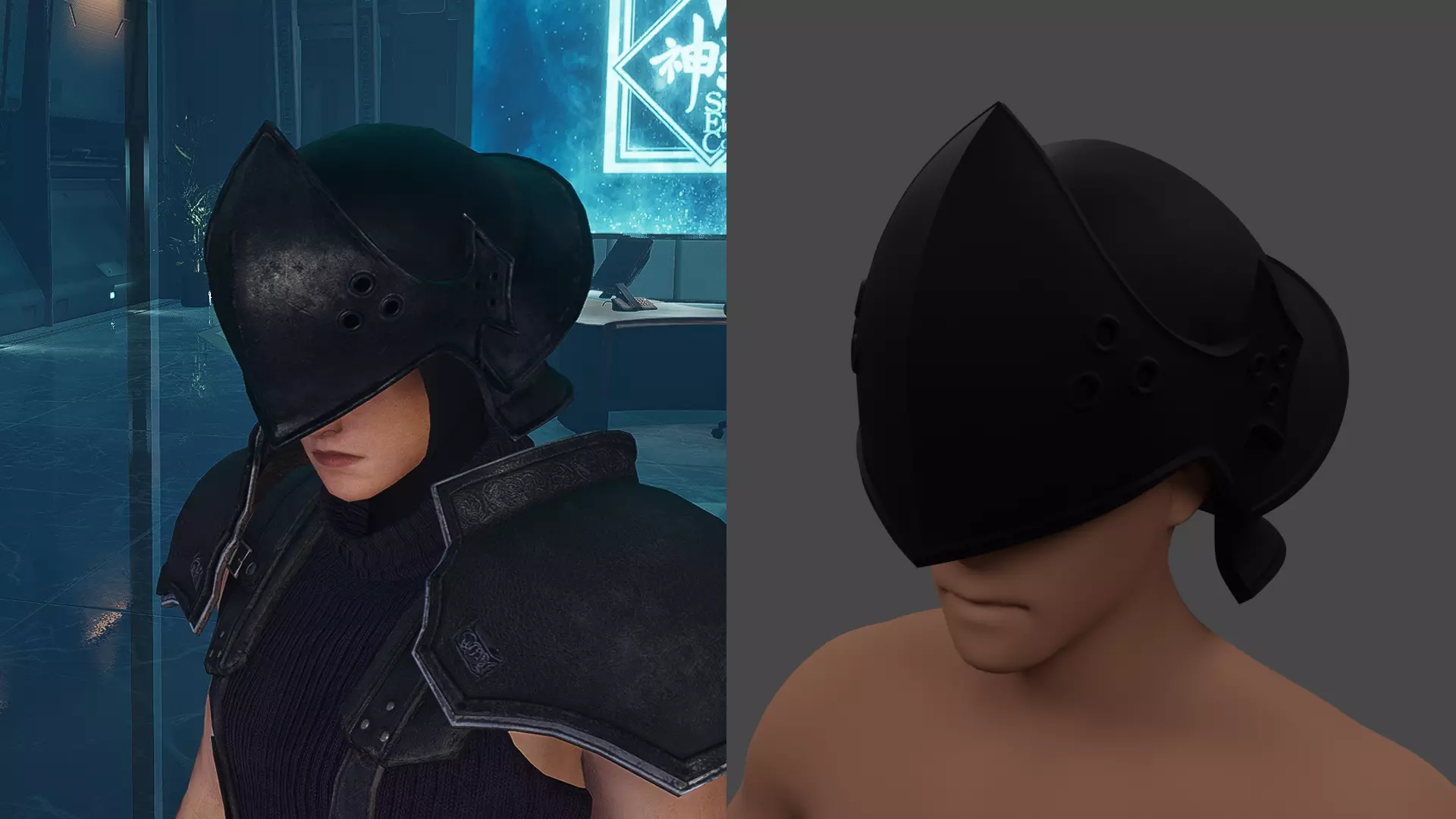 FF7 Crisis Core Reunion - Shinra Soldier Helmet 3D print model_0
