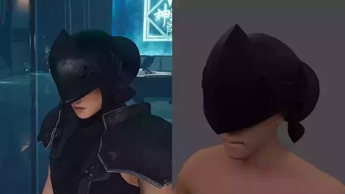 FF7 Crisis Core Reunion - Shinra Soldier Helmet 3D print model