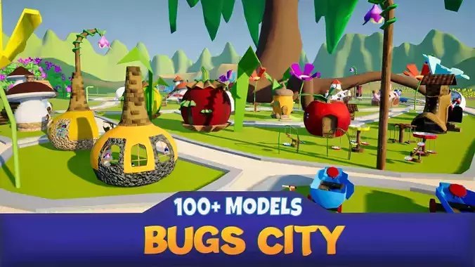 Bugs City Environment Pack Low-poly 3D model