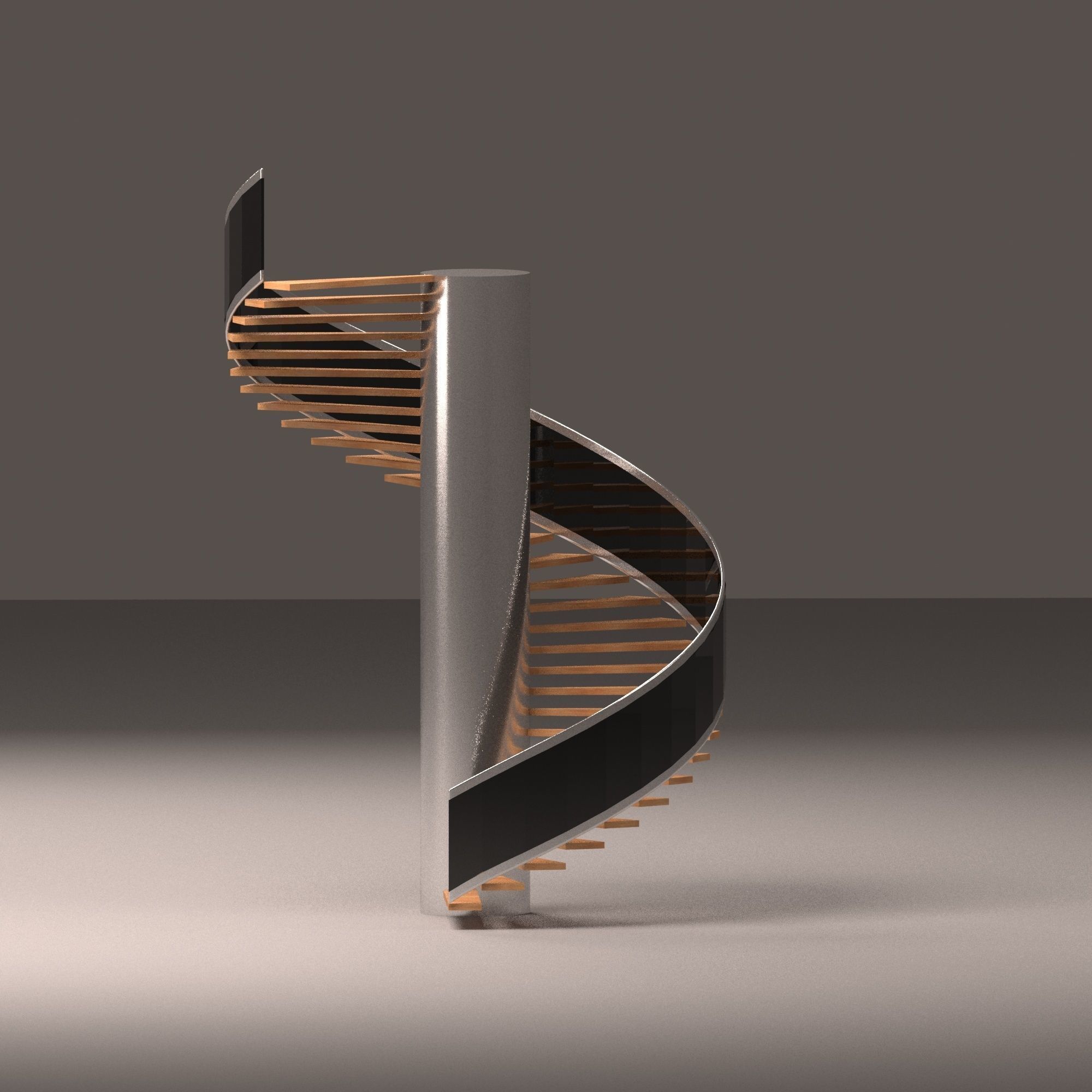 Stairs spiral staircase 3D model_1