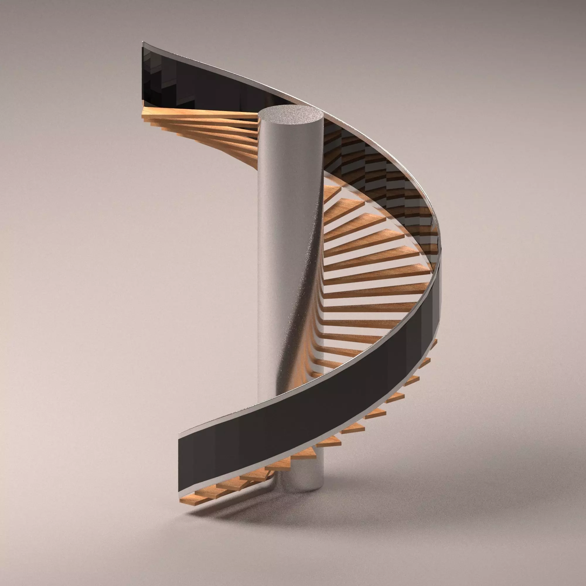 Stairs spiral staircase 3D model_0