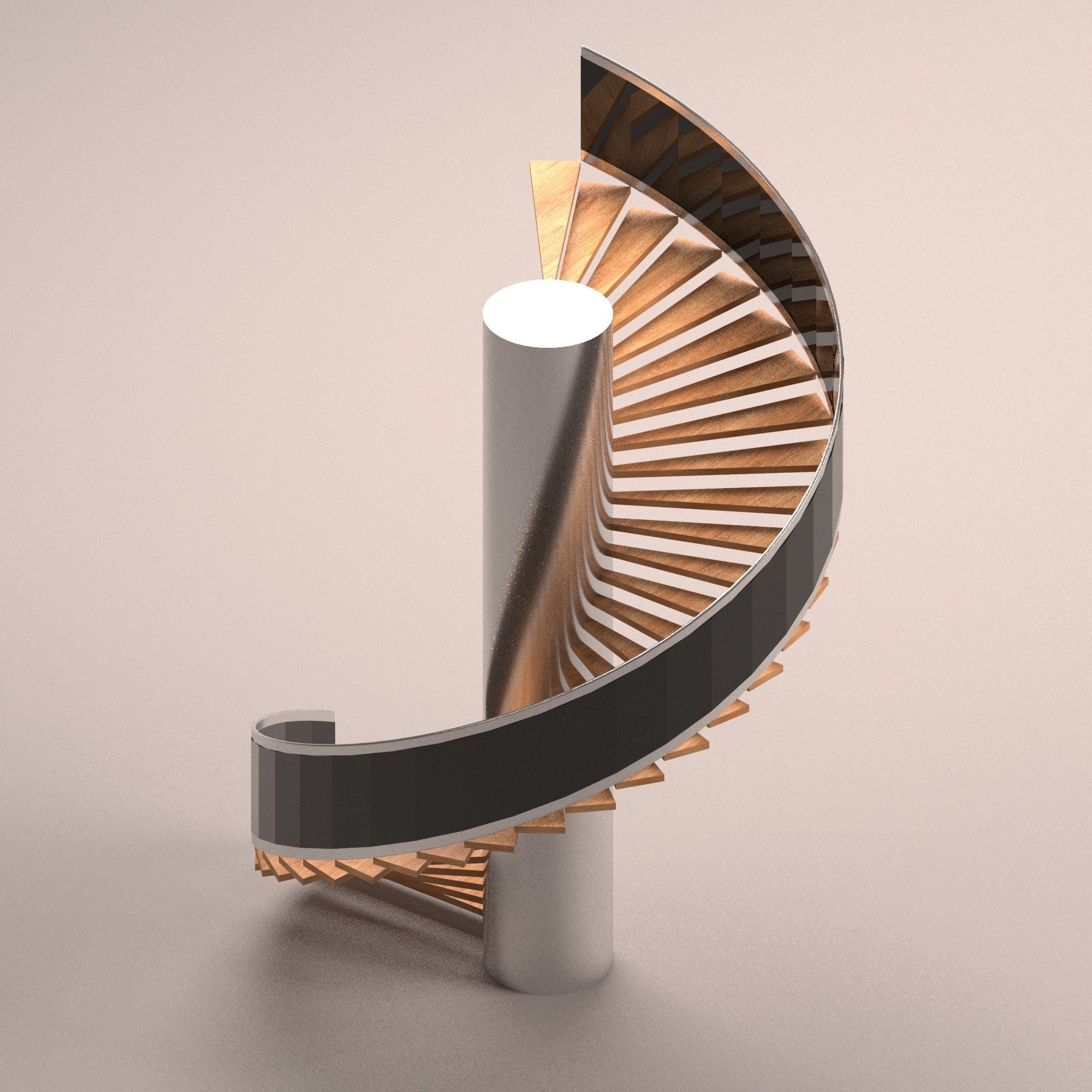 Stairs spiral staircase 3D model_5