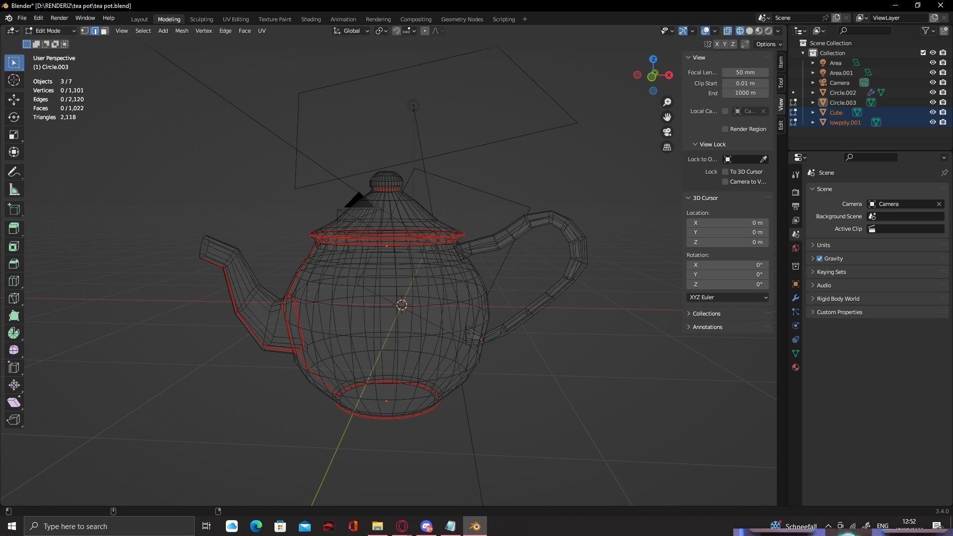 Free Game Ready Tea Pot Free low-poly 3D model_6