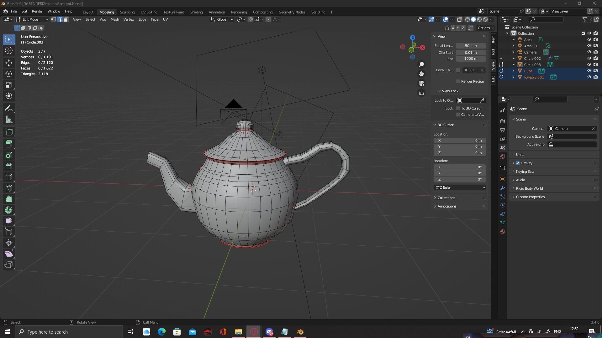Free Game Ready Tea Pot Free low-poly 3D model_5