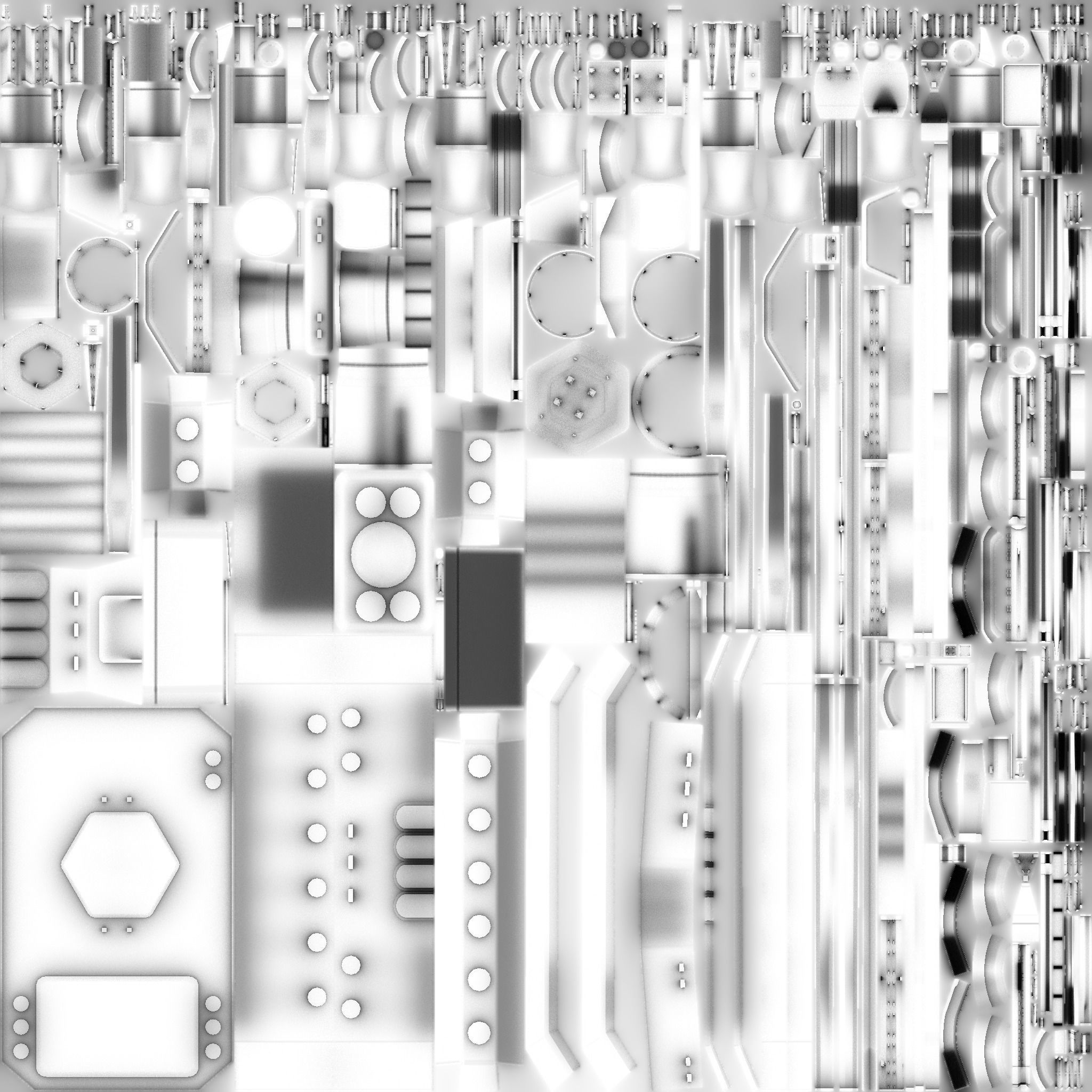 SciFi Factory A02 White Gray - Sci Fi Exterior Design Low-poly 3D model_22