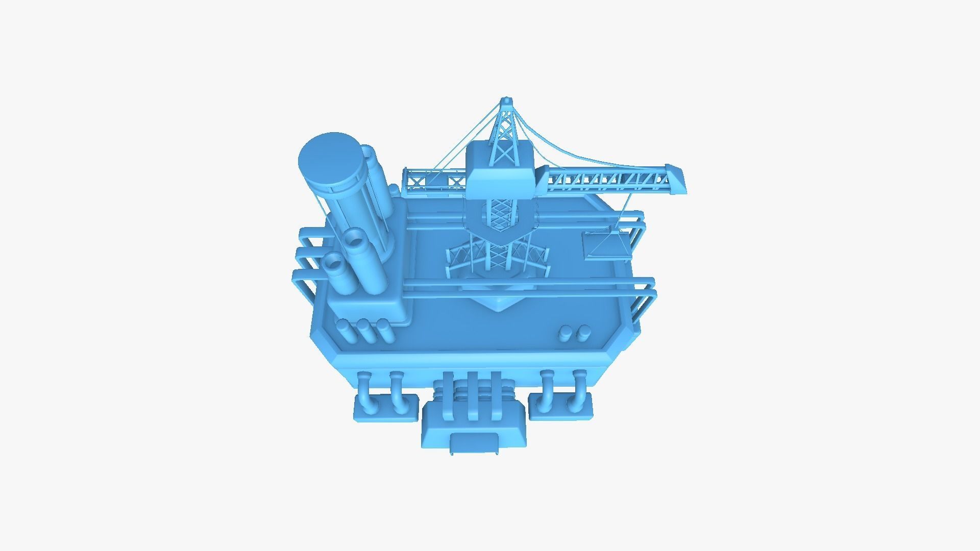 SciFi Factory A04 Orange - Sci Fi Exterior Design Low-poly 3D model_13