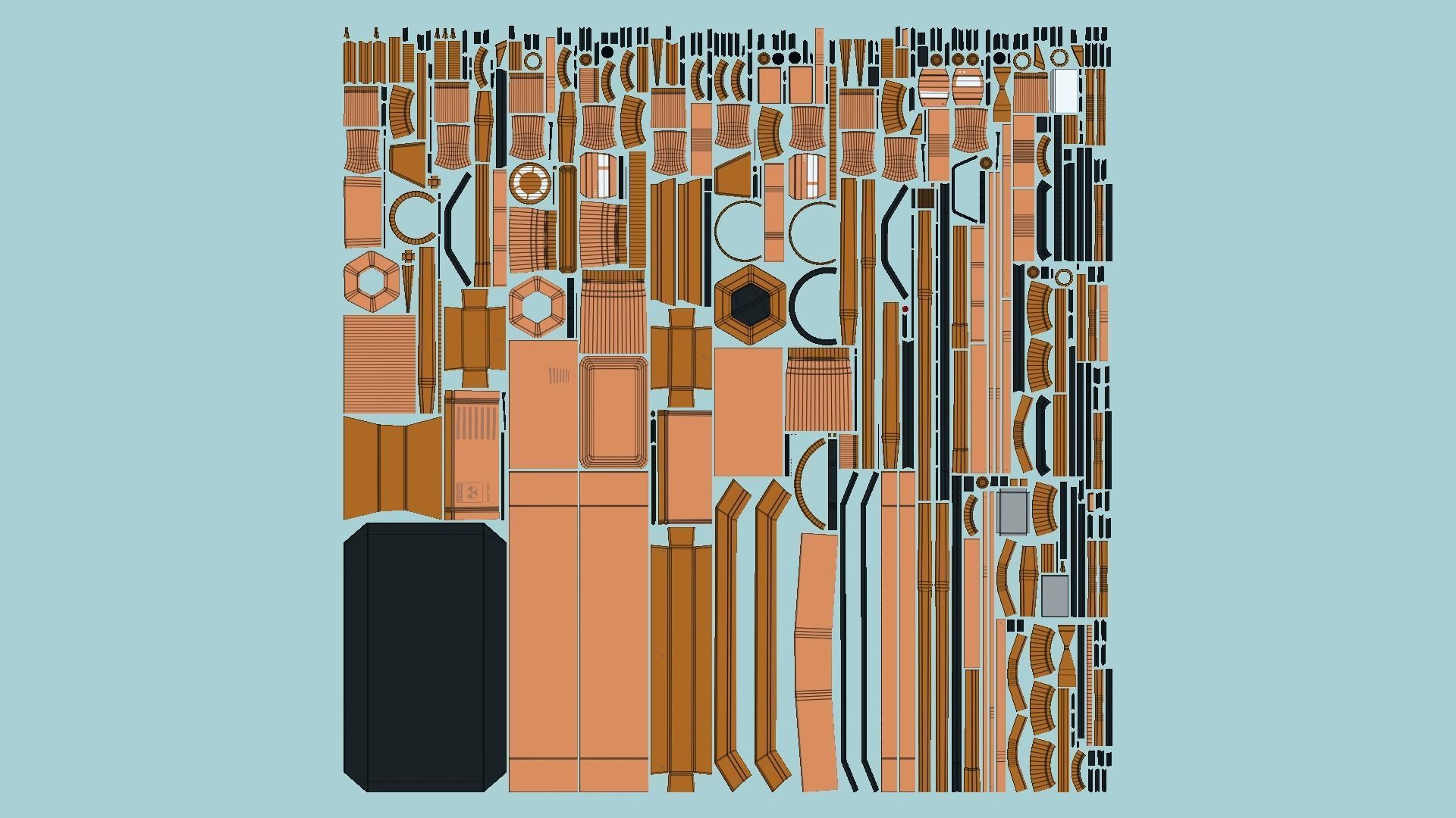 SciFi Factory A04 Orange - Sci Fi Exterior Design Low-poly 3D model_5