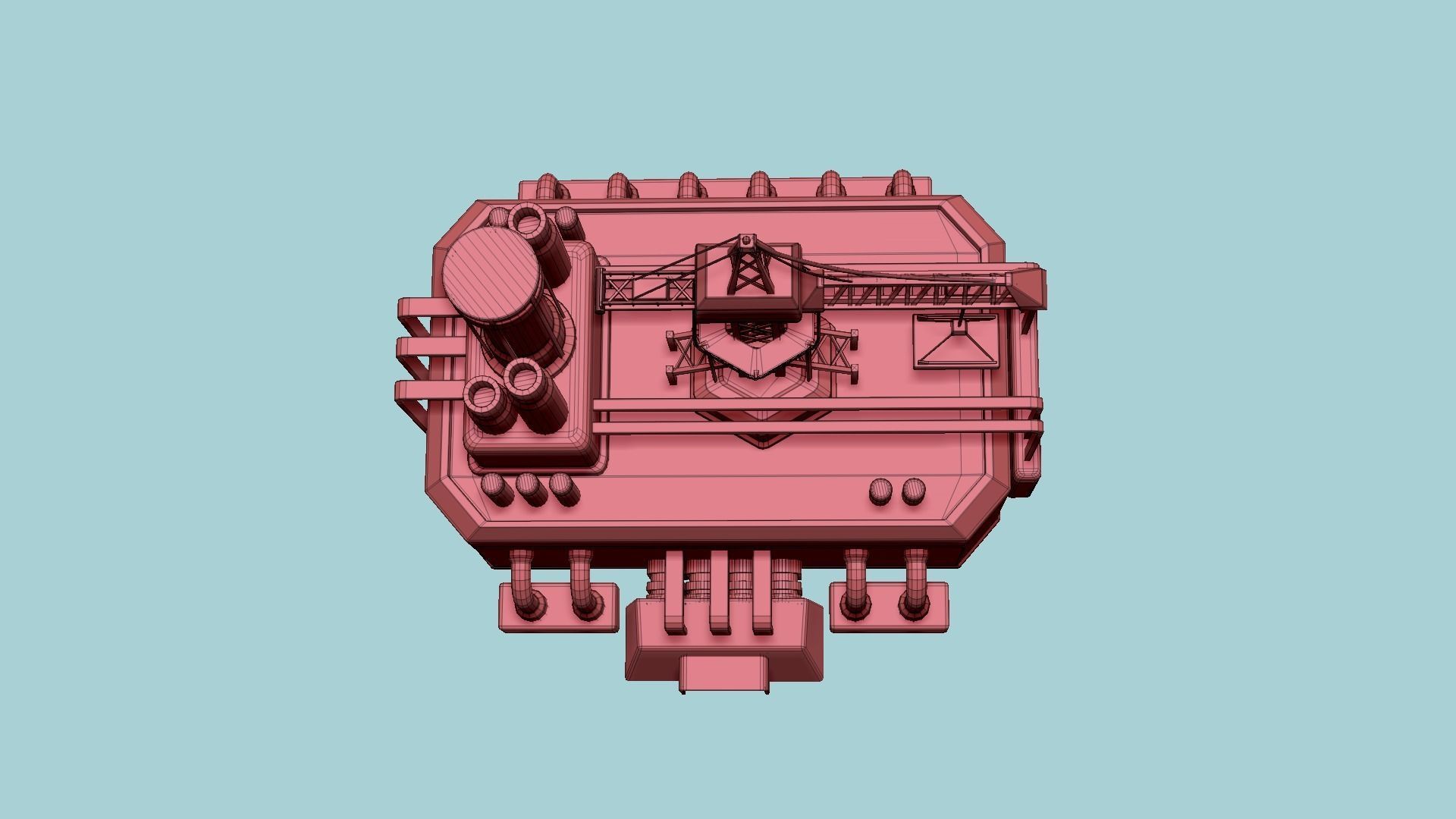 SciFi Factory A05 Red - Sci Fi Exterior Design Low-poly 3D model_18