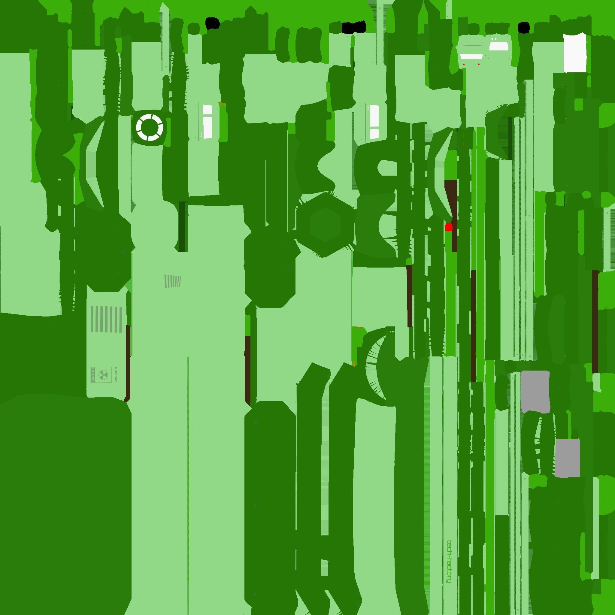 SciFi Factory A06 Green - Sci Fi Exterior Design Low-poly 3D model_23