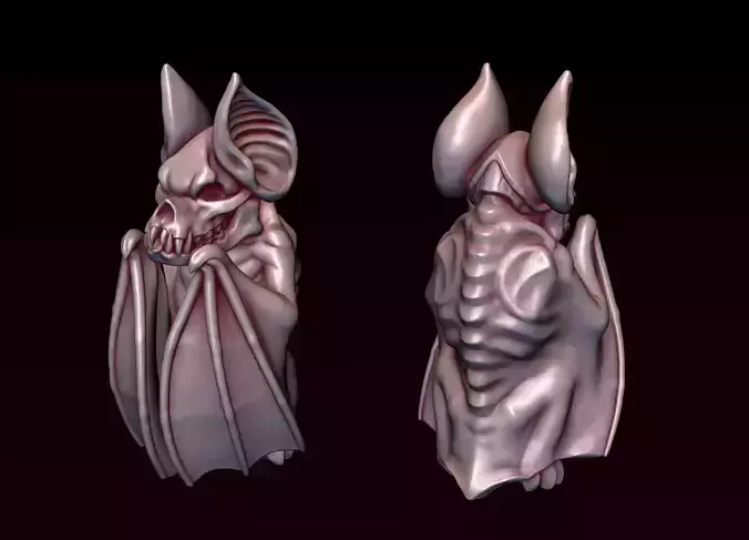 Gothic Bat Statue Gargoyle 3D print model