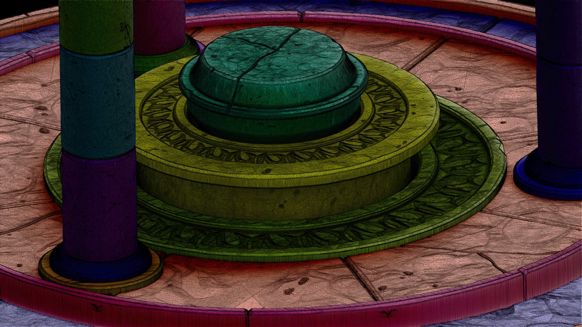 Stylized altar 3D model_8