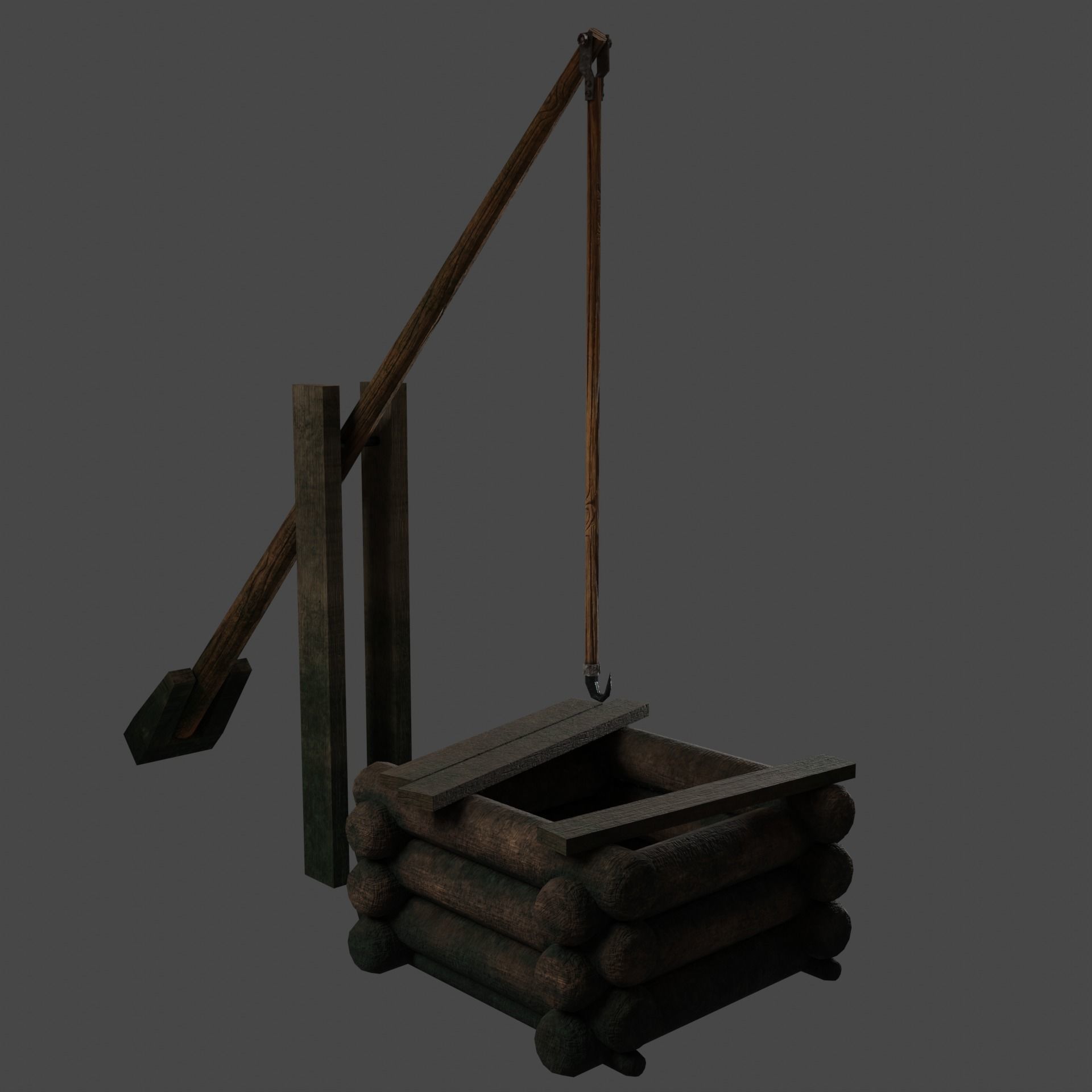 Medieval well pack low-poly PBR  game ready  Low-poly 3D model_2