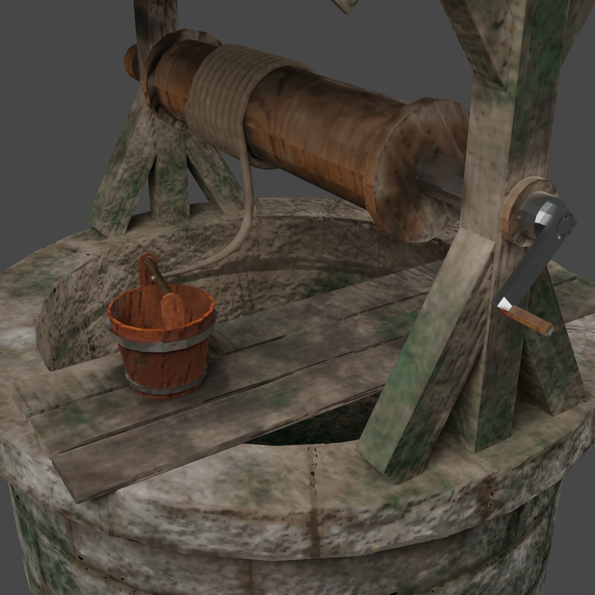 Medieval well pack low-poly PBR  game ready  Low-poly 3D model_5