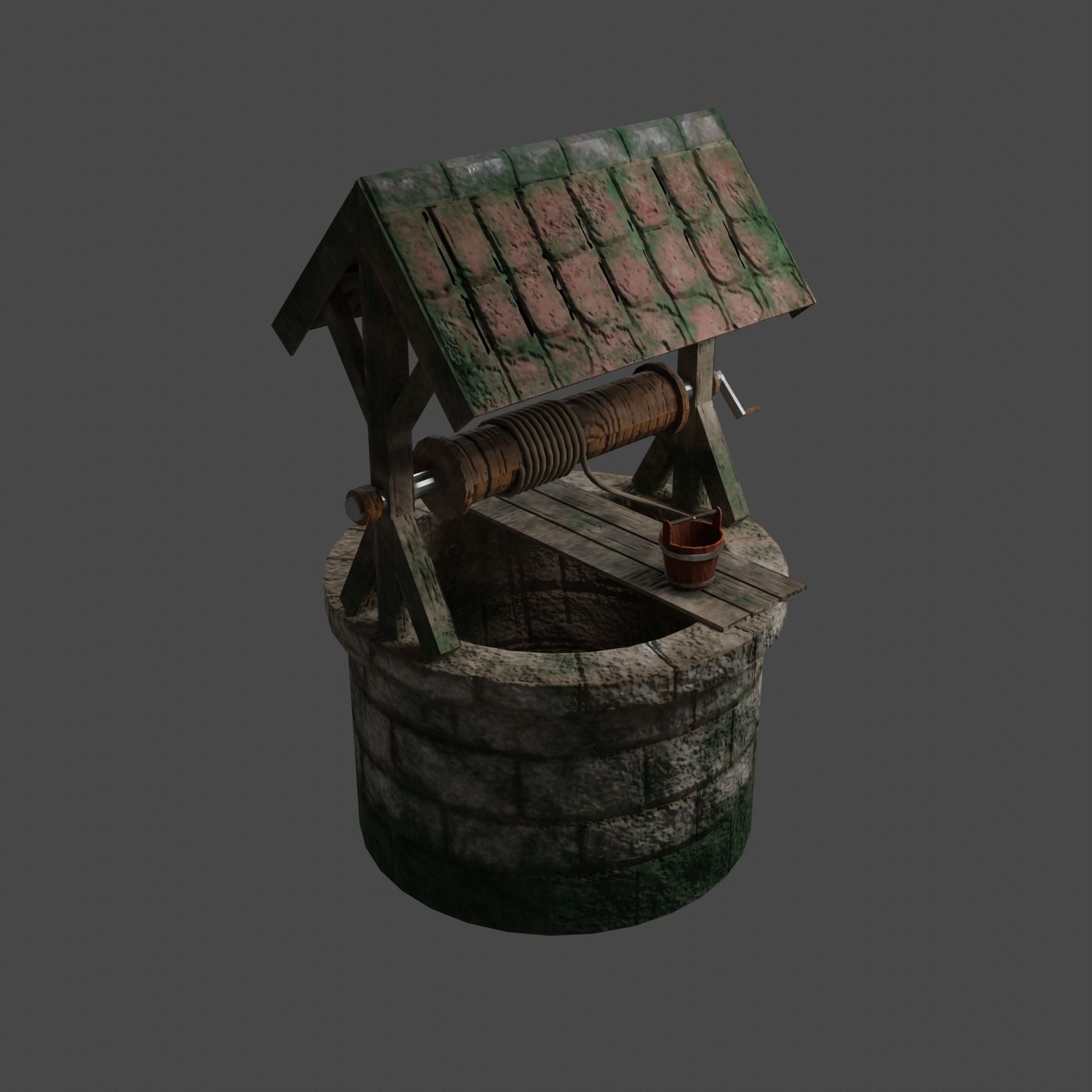 Medieval well pack low-poly PBR  game ready  Low-poly 3D model_4