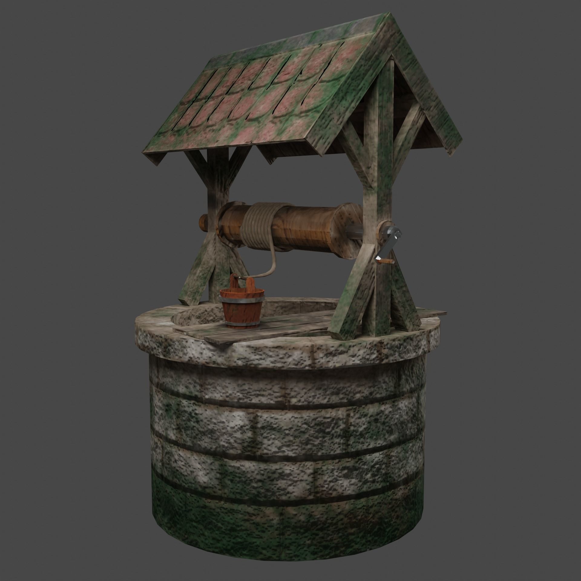 Medieval well pack low-poly PBR  game ready  Low-poly 3D model_3