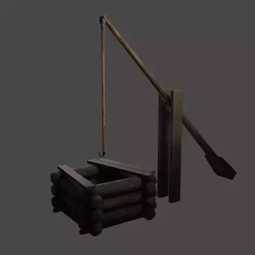 Medieval well pack low-poly PBR  game ready  Low-poly 3D model