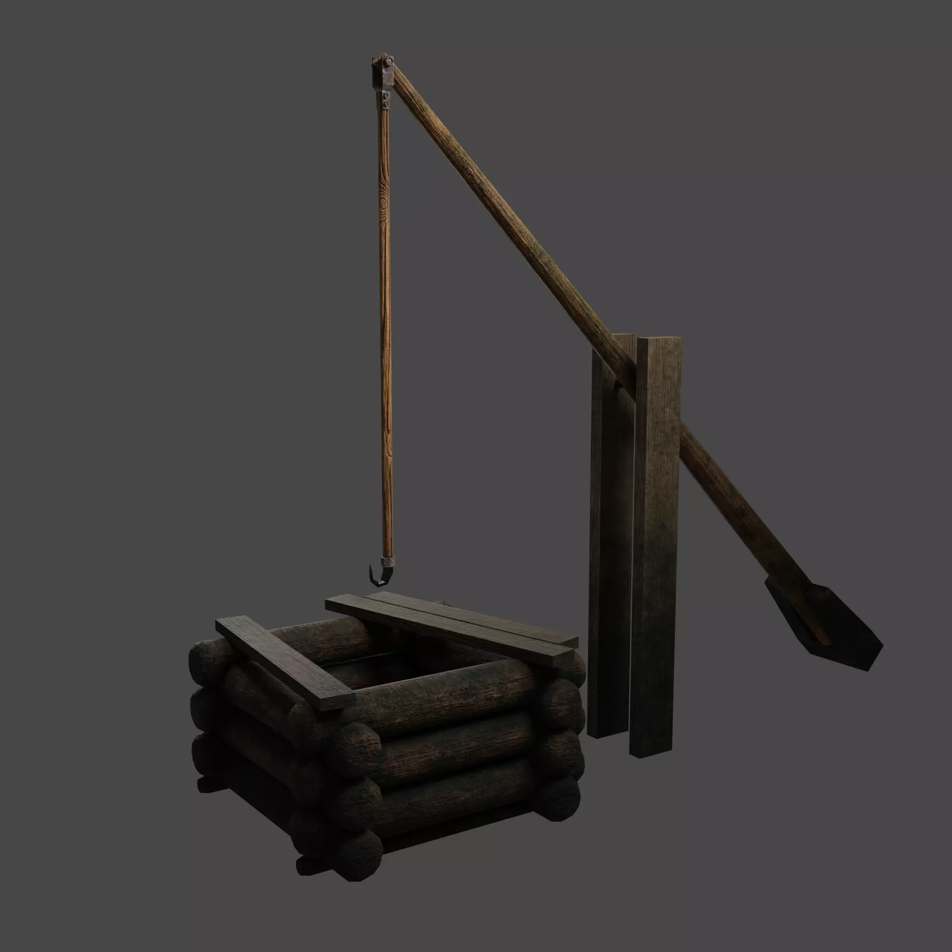 Medieval well pack low-poly PBR  game ready  Low-poly 3D model_0