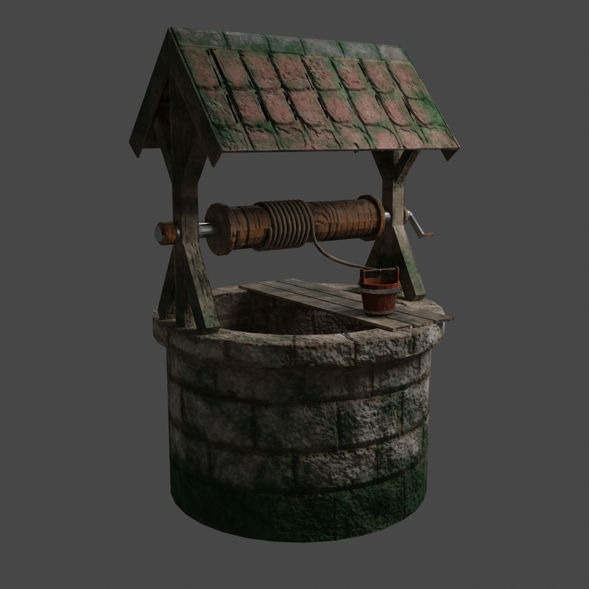 Medieval well pack low-poly PBR  game ready  Low-poly 3D model_1