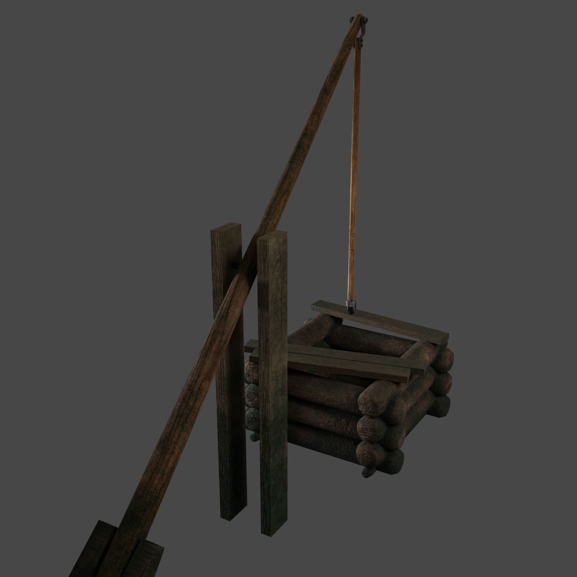 Medieval well pack low-poly PBR  game ready  Low-poly 3D model_6